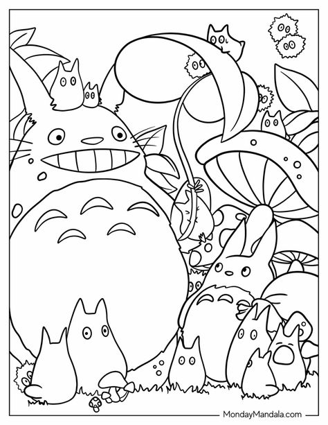 20 Totoro Coloring Pages (Free PDF Printables) Kiki's Delivery Service Coloring Page, Coloring Page Studio Ghibli, Coloring Pages Cartoon Network, Totoro Coloring Pages Free Printable, Cartoon Colouring Printables, My Neighbor Totoro Coloring Pages, Coloring Drawings For Adults, Pictures To Print And Color, Ghibli Coloring Pages Free Printable