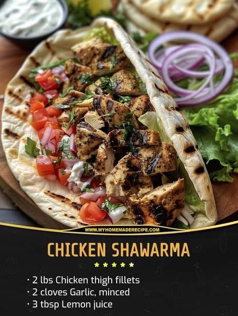 Crockpot Recipes And Tips | Chicken Shawarma | Facebook Shawarma Ingredients, Chicken Thigh Fillets, Chicken Shawarma, Gumbo, Special Recipes, Chicken Thighs, Lemon Juice, Crockpot Recipes, Garlic Cloves