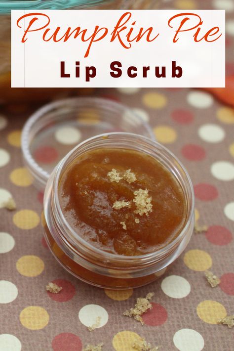 Homemade Pumpkin Spice Lip Scrub ~ If you love pumpkin spice, you won’t want to miss out on this luxurious lip scrub that will leave your lips silky smooth with a slight taste of pumpkin pie! Best part – it only takes about 5 minutes to whip up and makes a great homemade gift for your friends and family! #diybeauty #diygift #pumpkinspice #lipscrub #fall Pumpkin Spice Body Scrub, Body Scrub Homemade Recipes, Diy Lip Scrub, Lip Scrub Recipe, Lip Scrub Homemade, Homemade Pumpkin Spice, Body Scrub Recipe, Sugar Scrub Homemade, Lip Scrub Diy