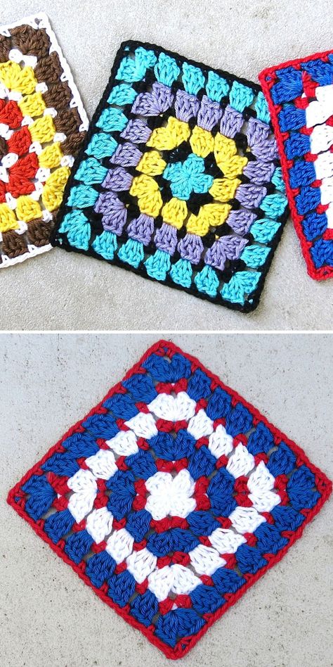 20 Granny Square Blankets and Block Patterns and Clever Ideas - Modern Granny Square, Granny Square Blankets, Modern Crochet Blanket, Cozy Home Decor, Crochet Granny Square Blanket, Granny Square Blanket, Block Patterns, Square Blanket, Crochet Rose