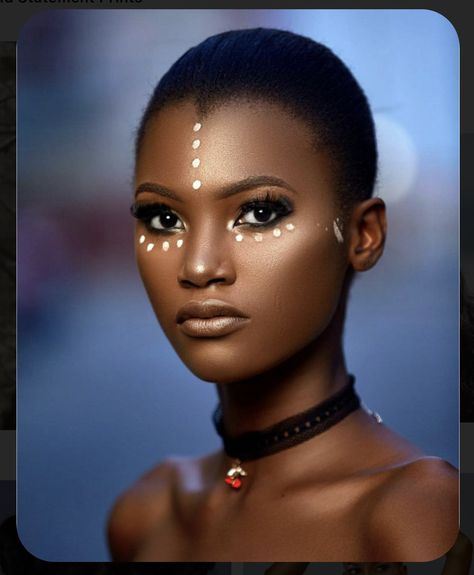 African Face Paint, African Makeup, Makeup Ideas Natural, Alek Wek, Contour Face, Headshot Poses, African Queen, American Woman, Foto Art