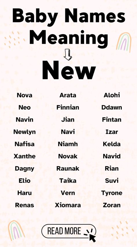 Looking for a baby name that means 'new'? 🌱 Discover a list of unique and beautiful names with the meaning of fresh beginnings and modern vibes. Perfect for parents who want a name that reflects hope and new beginnings.

#BabyNames  #Names Baby Names Meaning, Baby Gender Predictor, What Your Name, Gender Predictor, Names Meaning, Meaning Of Your Name, Meaningful Baby Names, Baby Name Generator, Meaningful Names