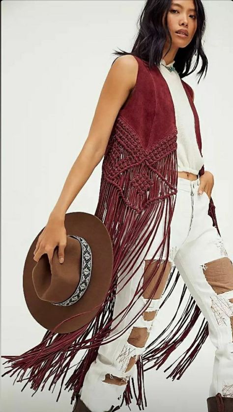 Sleeveless Jacket Outfit, Leather Macrame, Tassel Vest, Long Knit Vest, Macrame Clothes, Macrame Fringe, Boho Vest, Embellished Clothing, Macrame Dress