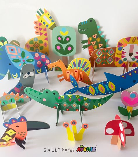 Dinosaur Projects For Preschool, Sally Payne, Jungle Art, Cardboard Art, Paper Animals, Diy 3d, Nature Play, 3d Paper Crafts, School Art Projects