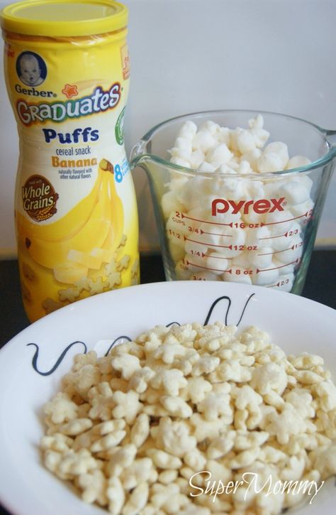 Homemade Gerber Puffs, Gerber Puffs Recipe, Baby Food Puffs, Gerber Puffs, Marshmallow Treats Recipe, Baby Puffs, Baby Meals, Cereal Snacks, Puff Recipe