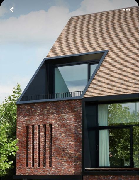 Building Front, Mix Use Building, Roof Architecture, Red Brick House, Brick Architecture, Brick Facade, Structure Architecture, Stavanger, House Roof