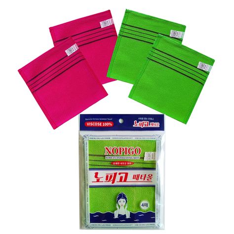 The Original Korean Washcloth Exfoliating for Bath. Asian Exfoliating Mitt Body Scrub. (2green 2red).NOPIGO Best Exfoliators, Skin Exfoliating, Exfoliating Mitt, Exfoliating Pads, Salt Body Scrub, Exfoliating Gloves, Body Scrubber, Exfoliating Body Scrub, Bath Sponge