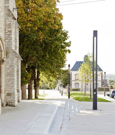 The Village Square by Espace Libre « Landscape Architecture Works | Landezine Public Square Design, Public Square Design Architecture, Street Intervention Architecture, Landscape Architecture Amphitheatre, Public Square Design Landscape, Arches Park, Village Center, Village Square, Town Planning