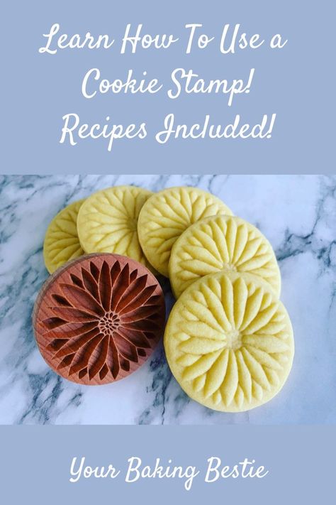 how to use a cookie stamp Stamped Sugar Cookie Recipe, Stamp Cookies Recipe, Molded Cookie Recipe, Stamped Cookies, Springerle Cookies, Tea Cookies, Butter Cookies Recipe, Delicious Cookies, Cookie Stamp