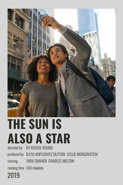 Movie Poster Romance, Sun Is Also A Star, Polaroid Movie Poster, Romance Movie, Movies To Watch Teenagers, Movie Pictures, Posters Minimalist, Movie Wall, Iconic Movie Posters