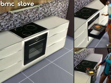 When I created this stove I thought I wanted it to be integrated on the kitchen, not appart of it, just like EA's stoves. Found in TSR Category 'Sims 4 Large Appliances' Sims4 House, Retro Kitchen Appliances, Furniture Cc, Smart Refrigerator, Sims 4 Kitchen, Sims 4 Clutter, Appliances Storage, Play Sims, Casas The Sims 4