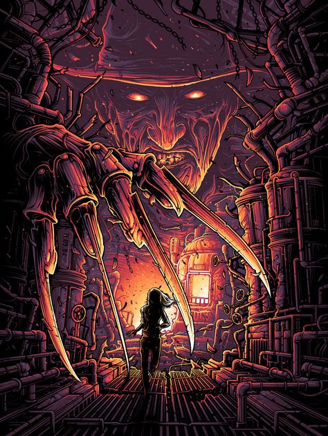 Freddy Krueger Art, Dan Mumford, Halloween Film, Horror Movie Icons, Horror Artwork, Image Film, A Nightmare On Elm Street, Horror Posters, Illustration Photo