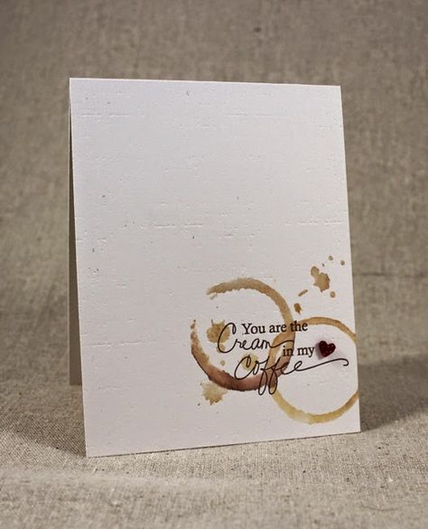 Cream In My Coffee Card by Lizzie Jones for Papertrey Ink (December 2014) Coffee Cards Handmade, Coffee Themed Cards, Coffee Stamps, Papertrey Ink Cards, Coffee Cards, Coffee Theme, Morning Friends, Wedding Anniversary Cards, Block Party