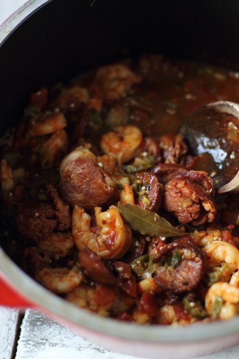 Shrimp, Andouille, and Okra Stew: My Diary of Us Shrimp Sausage Okra Creole, Okra Stew New Orleans, Okra Shrimp And Sausage, Smothered Okra With Shrimp And Sausage, Okra And Shrimp, Okra Dishes, Seasonal Soups, Okra Gumbo, Louisiana Dishes