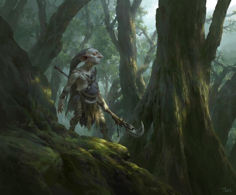 ArtStation - Goblin Hunter, Tianhua Xu Goblin Art, Goblin King, Heroic Fantasy, Green Goblin, Fantasy Races, Manama, Fantasy Monster, Mythological Creatures, Mystical Creatures