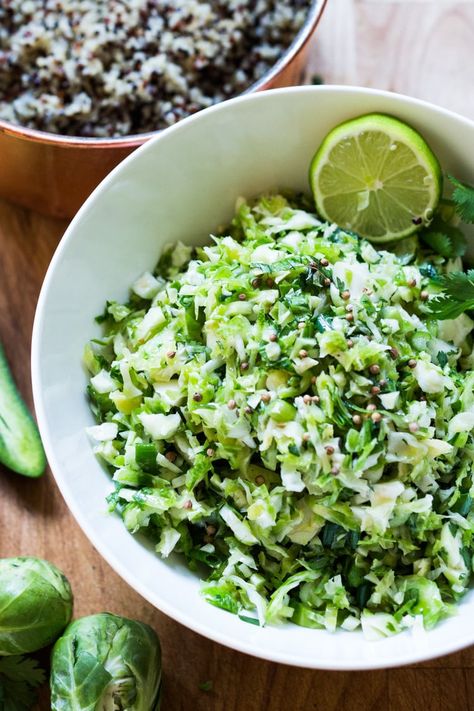 Paleo Brussel Sprouts, Taco Slaw, Brussel Sprout Slaw, Best Vegan Salads, Mexican Slaw, Sprout Salad, One Pot Dinners, Sprouts Salad, Brussel Sprout Salad