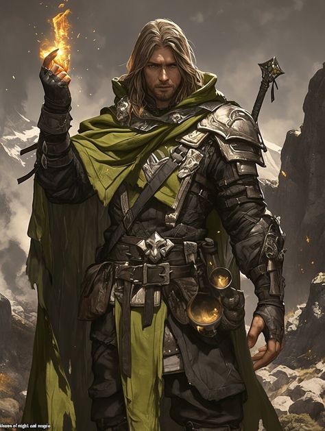 Warlock (Character) —day 4 Battle Mage Armor, Dnd 5e Druid Character Art, Spellblade Character Art, Warlock Dnd Character Concept, Light Cleric Dnd, Echo Knight Dnd, D&d Warlock, Male Wizard Character Design, Human Dnd Character