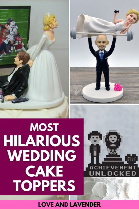 Groom Cake Toppers, Cake Toppers For Wedding, Creative Wedding Cake Toppers, Funny Wedding Cake Toppers Hilarious, Wedding Cake Topper Funny, Funny Wedding Cake Topper, Fun Cake Toppers Wedding, Wedding Cake Toppers Funny, Funny Cake Toppers Wedding