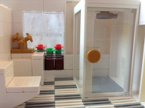 Lego Farmhouse, Lego Bathroom, Lego Hacks, Easy Lego Creations, Lego House Ideas, Lego Furniture, Lego Boards, Lego Diy, Lego Activities