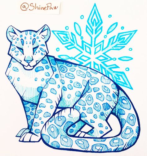 Snow Leopard pen sketch by ShinePawArt on @DeviantArt Feline Drawing, Leopard Sketch, Snow Leopard Drawing, Genshin Dr, Snow Leopard Art, Leopard Drawing, Leopard Art, Posca Art, Big Cats Art