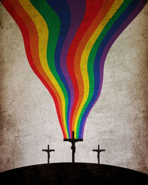 This image speaks to me of the love flowing out of Jesus for all peoples.      Back before it was appropriated for political purposes, the rainbow stood for a promise from God.    Our youth group in the 80s silkscreened rainbows onto t-shirts with the caption "Nature is the Art of God". Biblical Artwork, Beth Moore, Church Banners, End Time, Light Of The World, Books Of The Bible, Bible Stories, Bible Art, Christian Art