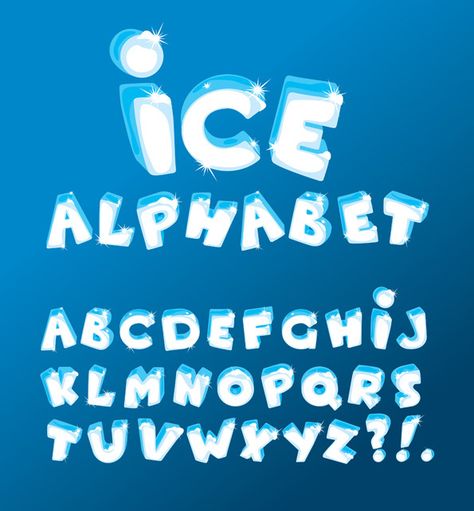 Ice Lettering, Escritura Aesthetic, Ice Letters, Ice Font, Fondant Letters, Ice Logo, Christmas Poster Design, Ice Texture, Game Font