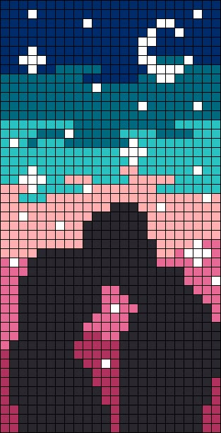 Alpha pattern #107388 | BraceletBook Pixel Art Silhouette, Pixel Art A4 Paper, Couple Pixel Art, Pixel Drawing Aesthetic, Pixel Art Templates Pattern, Pixel Art Aesthetic Easy, Graph Paper Art Design, Galaxy Crochet, Pixel Art Facil