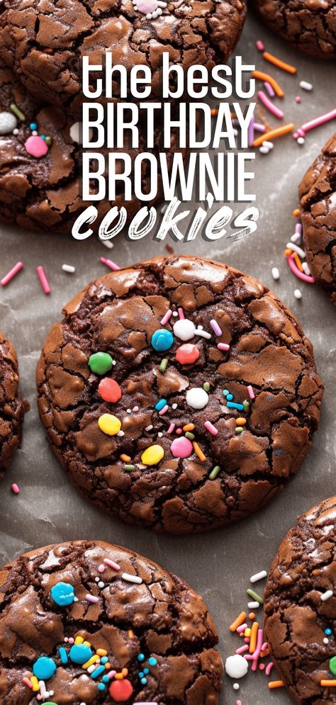 Birthday Brownie Sugar Cookies [32 Minutes] – Chasety Birthday Brownie, Deep Dish Cookie, Birthday Brownies, Baking Aesthetic, Fun Dessert, Dessert Recipies, Chewy Cookies, Cookie Cakes, Cars Audi