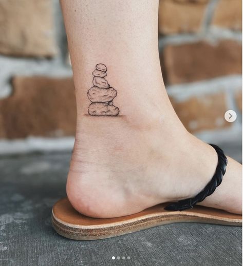 Stack Of Rocks Tattoo, Balancing Rocks Tattoo, Stacked Stones Tattoo, Stacked Rocks Tattoo, Rock Stack Tattoo, Rock Cairn Tattoo, Sedona Tattoo Ideas, Rocks Tattoo Stone, Stone Tattoo Ideas