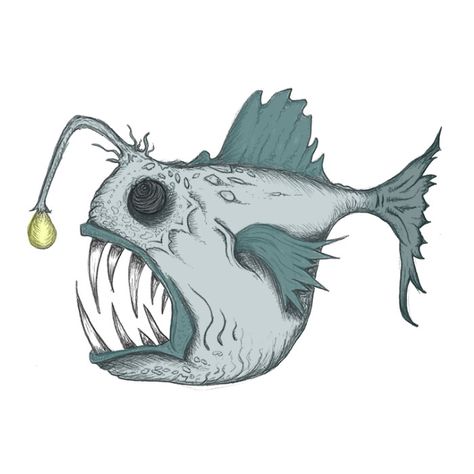 angler fish art drawing - Ecosia - Images Anglerfish Drawing, Fish Simple Drawing, Angler Fish Drawing, Angler Fish Art, Fish Art Drawing, Life Illustration, Sea Life Art, Deeper Life, Deep Sea Creatures