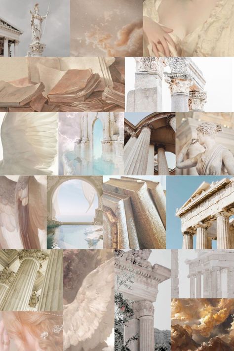 Greek Goddess Color Palette, Greek Theme Bathroom, Greek Aesthetic Decor, Ancient Greece Moodboard, Greek Goddess Bedroom, Greek Mythology Room Aesthetic, Greek Goddess Room Aesthetic, Modern Goddess Aesthetic, Greek Astethic