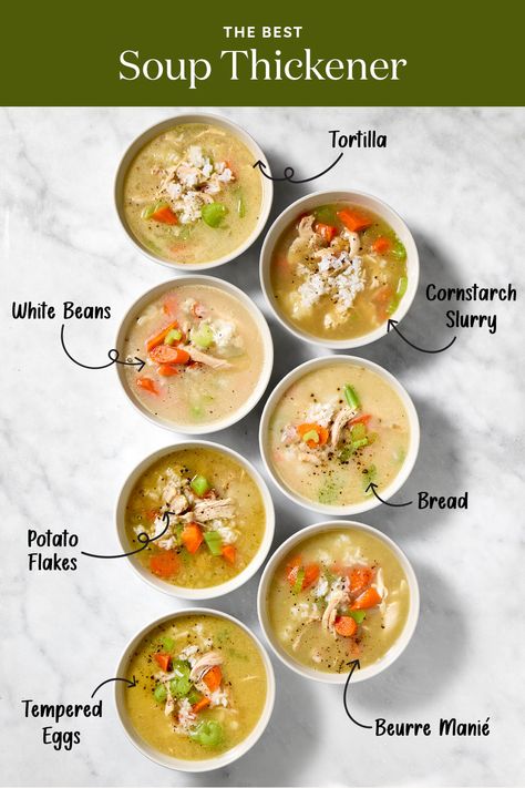 After testing 7 popular methods, we found the best way to thicken soup. Thicken Soup, Low Fat Diet Plan, How To Thicken Soup, Best Healthy Diet, Instant Potatoes, Egg Drop Soup, Low Carb Diet Plan, Low Fat Diets, Food Science