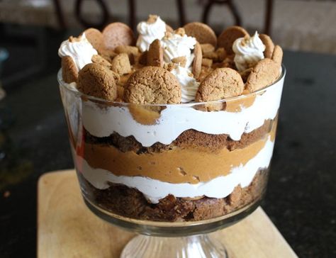 Holiday Pumpkin Gingerbread Trifle – A Simple Holiday Dessert Recipe for Christmas Gingerbread Trifle, Holiday Dessert Recipes Easy, Pumpkin Gingerbread, Easy Holiday Desserts, Chocolate Trifle, Party Food Dessert, Trifle Desserts, Holiday Dessert Recipes, Trifle Recipe