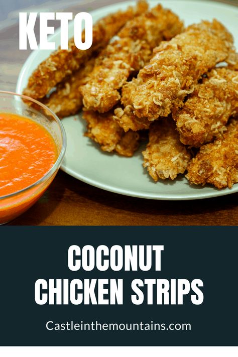 Keto Coconut Chicken, Low Carb Fried Chicken, Chicken Strips Recipe, Keto Savory, Keto Approved Foods, Chicken Strip Recipes, Keto Fried Chicken, Low Calorie Cooking, Fried Chicken Breast