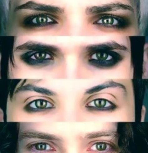 Tbh I love looking at their makeup styles. Mikey has it all around, Gerard has it on the sides, Frank has it on the bottom. Ray doesn't have any, but I find it so cool to look at it. Guy Liner, Mcr Memes, Good Charlotte, I Love Mcr, Mikey Way, Emo Makeup, Emo Guys, Gerard Way, Pierce The Veil