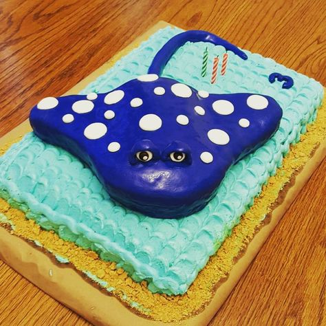 Stingray Cake, 5 Cake, Aquatic Center, James 5, Pool Birthday, Pool Birthday Party, Under The Sea Party, Swim Team, Birthday Cake Kids