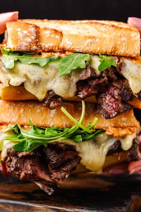 Ina Garten Steak Sandwich, Steak Sandwich Brioche, Marinated Steak Sandwiches, Cuban Steak Sandwich, Steak Panini Sandwiches, Skirt Steak Sandwich Recipes, Flank Steak Sandwich Recipes, Steak Sandwich Sides, Sirloin Steak Sandwich Recipes