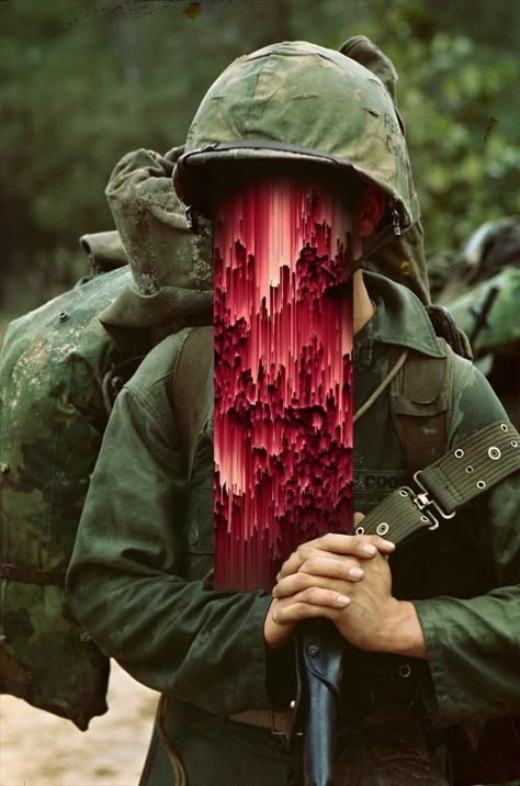 Tma Entities, Soldier Uniform, Military Soldier, Arte Peculiar, Army Camouflage, The Magnus Archives, 다크 판타지, Glitch Art, Vietnam Veterans