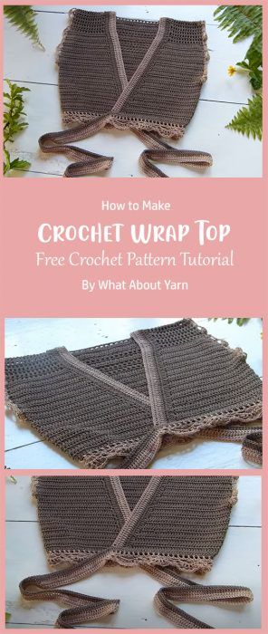 Pretty Wrap Top Free Crochet Pattern Ideas - Carolinamontoni.com Crochet Wrap Top Pattern, Crochet Wrap Top, One Skein Crochet, Crochet Tops Free Patterns, Beginner Crochet Projects, Crochet Fashion Patterns, Crochet Wrap, Crochet Set, Quick Crochet