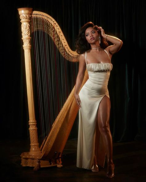 Madison Calley (@madisoncalley) • Instagram photos and videos Madison Calley, The Harp, Scene Design, Harp, Light Shades, Mermaid Formal Dress, Black Women, Slip Dress, Prom Dresses