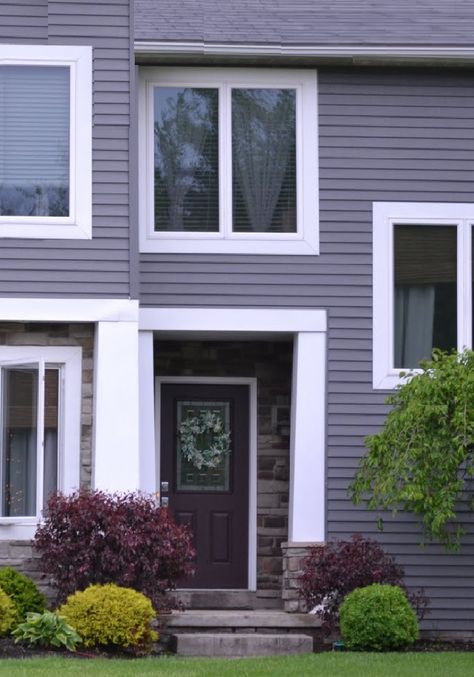 Lilac Exterior House Paint, Exterior Siding Colors, Exterior Color Palette, Exterior House Paint Color Combinations, Outside Plants, House Paint Interior, Exterior Color Schemes, Siding Colors, Grey Houses