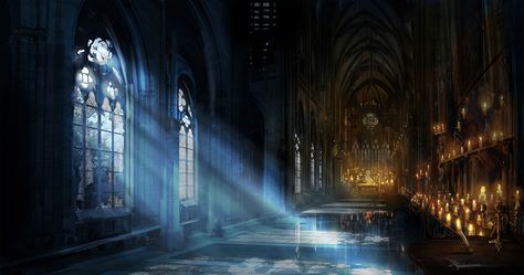 Sanctuary Interior Concept Art, Gothic Castle, Art Charcoal, Games Design, Gothic Cathedral, Castles Interior, 다크 판타지, Fantasy Castle, Fantasy Setting