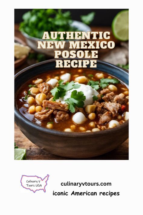 Indulge in the authentic flavors of New Mexico with this mouthwatering Posole recipe! Tender pork, chewy hominy, and a blend of Mexican-inspired spices create a hearty and comforting dish. Perfect for special occasions or cozy nights at home. Serve with fresh cilantro, radishes, and a squeeze of lime for a burst of freshness. #NewMexico #PosoleRecipe #AuthenticCuisine #MexicanFlavors #ComfortFood Authentic Posole Recipe Pork, Posole Recipe Pork, New Mexico Posole, Authentic Posole Recipe, Easy Posole Recipe, New Mexico Posole Recipe, Pasole Recipe, Posole Recipe, Dried Corn