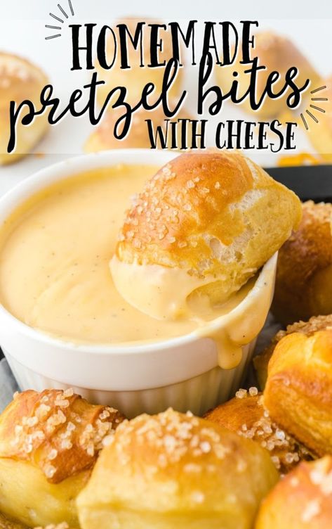 Soft Pretzel Bites with Cheddar Sauce - Spaceships and Laser Beams Cheddar Sauce, Cheese Dipping Sauce, Soft Pretzel Bites, How To Make Cheese Sauce, Pretzel Bites Recipes, Soft Pretzel Recipe, Pretzel Cheese, Homemade Appetizer, Cheddar Cheese Sauce