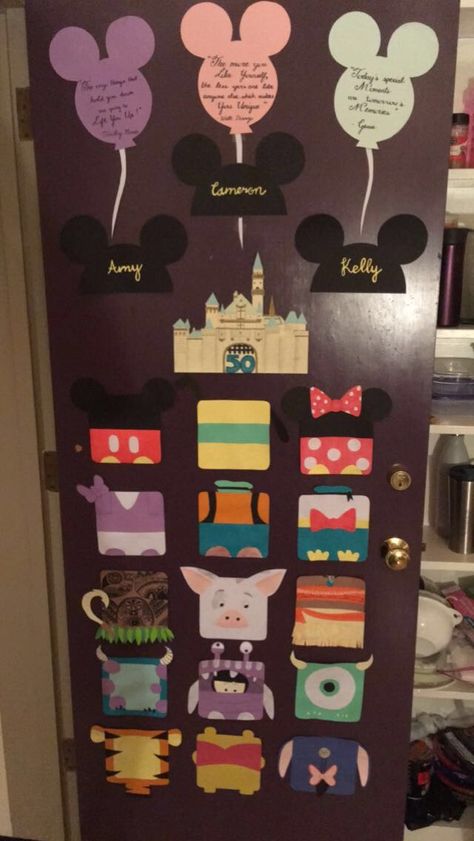 Dorm door decoration for college #college #disney #dorm #door #penn50 #disneyobsessed Disney Dorm, Dorm Door Decorations, Dorm Door, Res Life, Door Decoration, Door Hangers, Hangers, Door Decorations, Disney