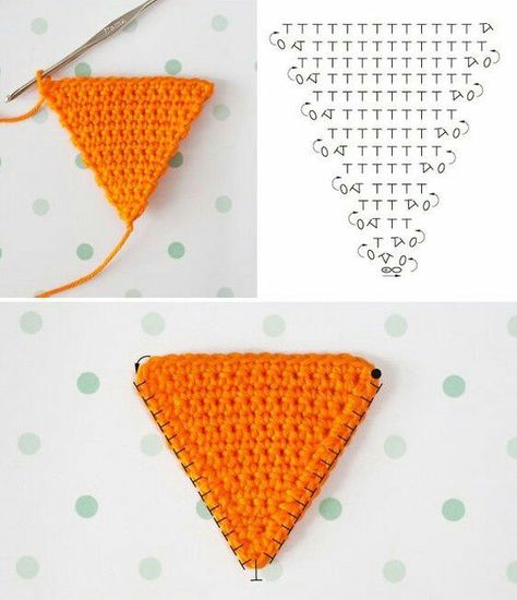 Triangle En Crochet, Confection Au Crochet, Crochet Stitches Guide, Crochet Triangle, Crochet Design Pattern, Crochet Stitches For Beginners, Crochet Square Patterns, Crochet Diy, Crochet Motifs