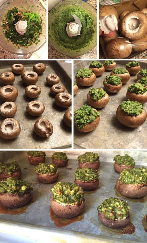 Party Food Vegan, Paleo Appetizer, Vegan Stuffed Mushrooms, Mushrooms Stuffed, Vegan Party, Vegan Pesto, Keto Vegan, Vegan Holidays, Food Vegan