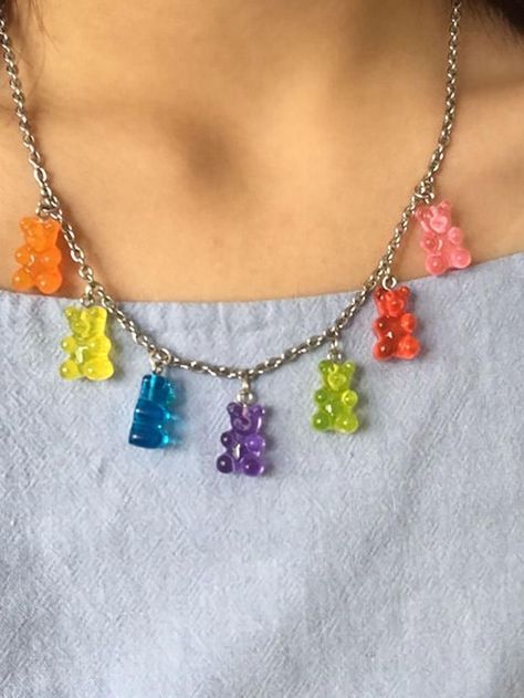 2023 Buy Gummy Bear Necklace under US$11 in Necklaces Online Store. Free Shipping with US$69+. Check reviews and buy it today. Size: One Size Composition: Plastic Length (necklace): 55cm/ 21.6 in Style: Casual #y2k #retro #aesthetic #backtoschool #backtoschooloutfits #firstdayofschooloutfit #streetstyle #outfits #ootd #trendyoutfits #fashionista #casualoutfits #cottagecore Gummy Bear Necklace, Trendy Scarves, Color Cartoon, Handmade Candy, Necklaces Chain, Simple Chain, Women Chain, Necklace For Girlfriend, Bear Necklace