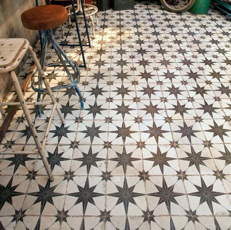 Star N Black floor tiles look amazing #vintage #industrial #getthelook #onpoint #aged #statement Entryway Tile Floor, Entryway Tile, Slate Tile Floor, Star Tile, Patterned Tile, Garage Floor Tiles, Floor Tile Design, Porch Flooring, Slate Flooring