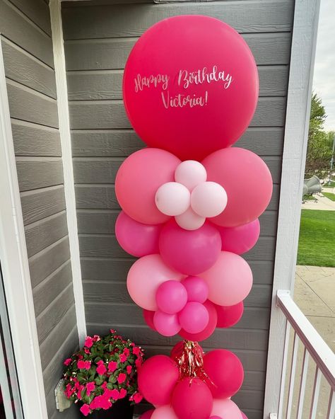 When the balloons match your front porch flowers! 🌺 #balloons #crazytower #balloontower #hotpinkballoontower #hotpink #birthday #birthdayballoons Pink Birthday Balloons, Hot Pink Birthday, Flowers Balloons, Balloon Arrangement, Front Porch Flowers, Balloon Tower, Porch Flowers, Balloon Arrangements, Birthday Balloon Decorations